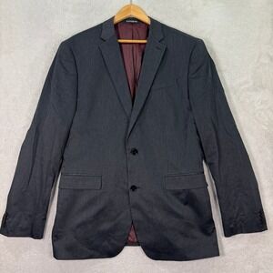 EXPRESS Modern Fit Charcoal Grey Cotton Blend Suit Jacket Blazer Mens 44L Casual
